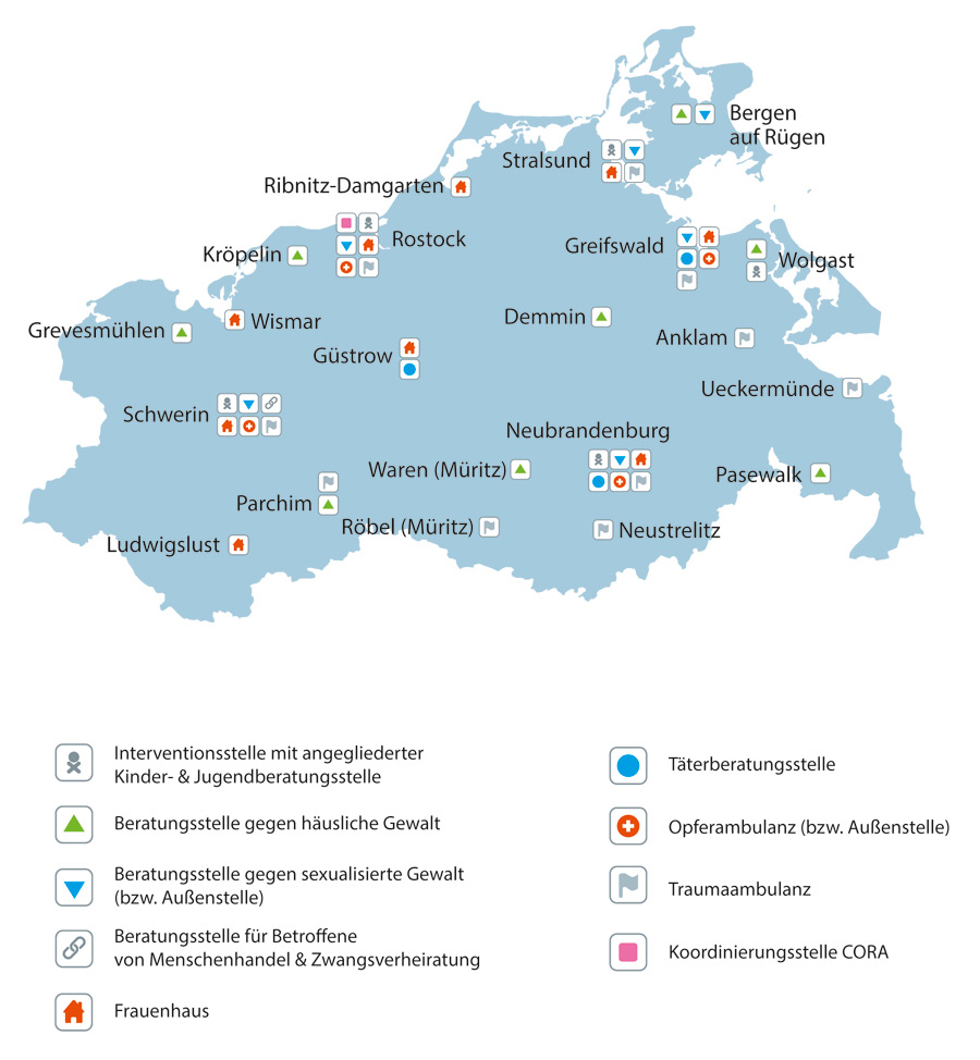 Adressen von Unterstützungseinrichtungen in Mecklenburg-Vorpommern